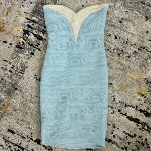 Charlotte Russe Y2K Strapless Light Blue Dress